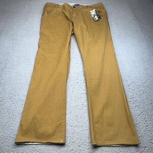 Kavu Pants Men 40x34 Tan Stretch Hiking Chino Steens 5 Pocket Gorp Gusseted NWT